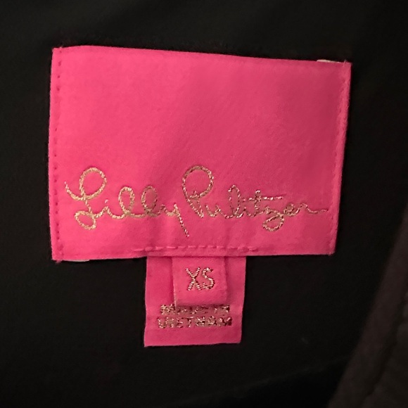 Lilly Pulitzer Black Ruffle V-Neck Short Sleeve Dress - Picture 2 of 3